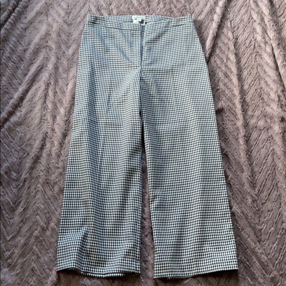 Whistles wide leg black check trousers